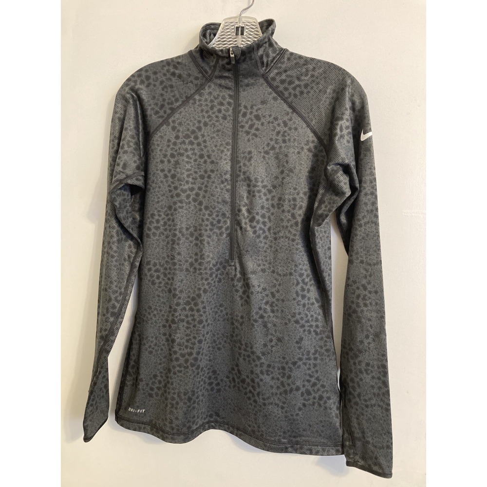 Nike Pro Women's Jacket Gray Medium Dri-Fit Athletic Long Sleeve #49